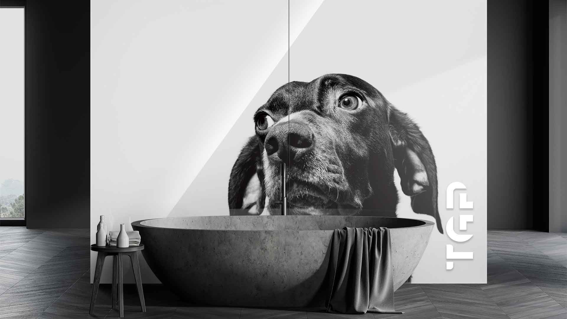 ANM010 placare perete sticla printata baie