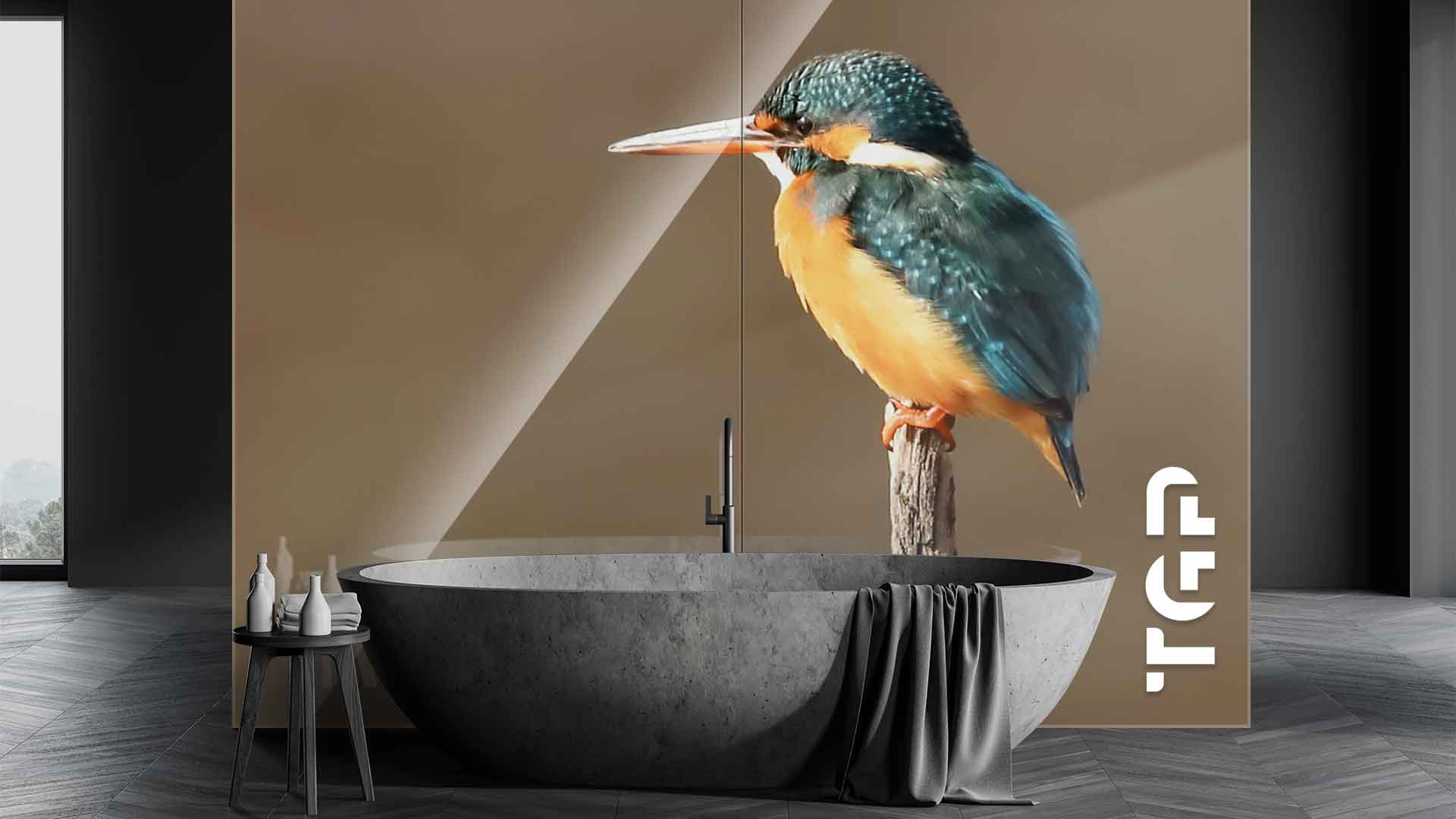 ANM012 placare perete sticla printata baie