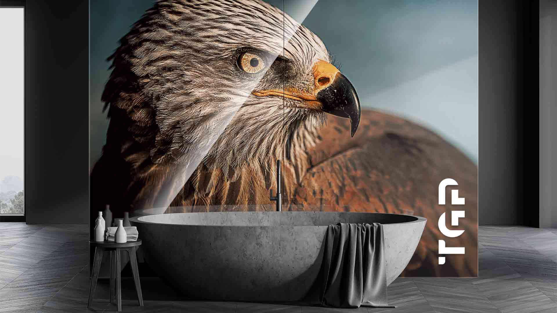 ANM015 placare perete sticla printata baie