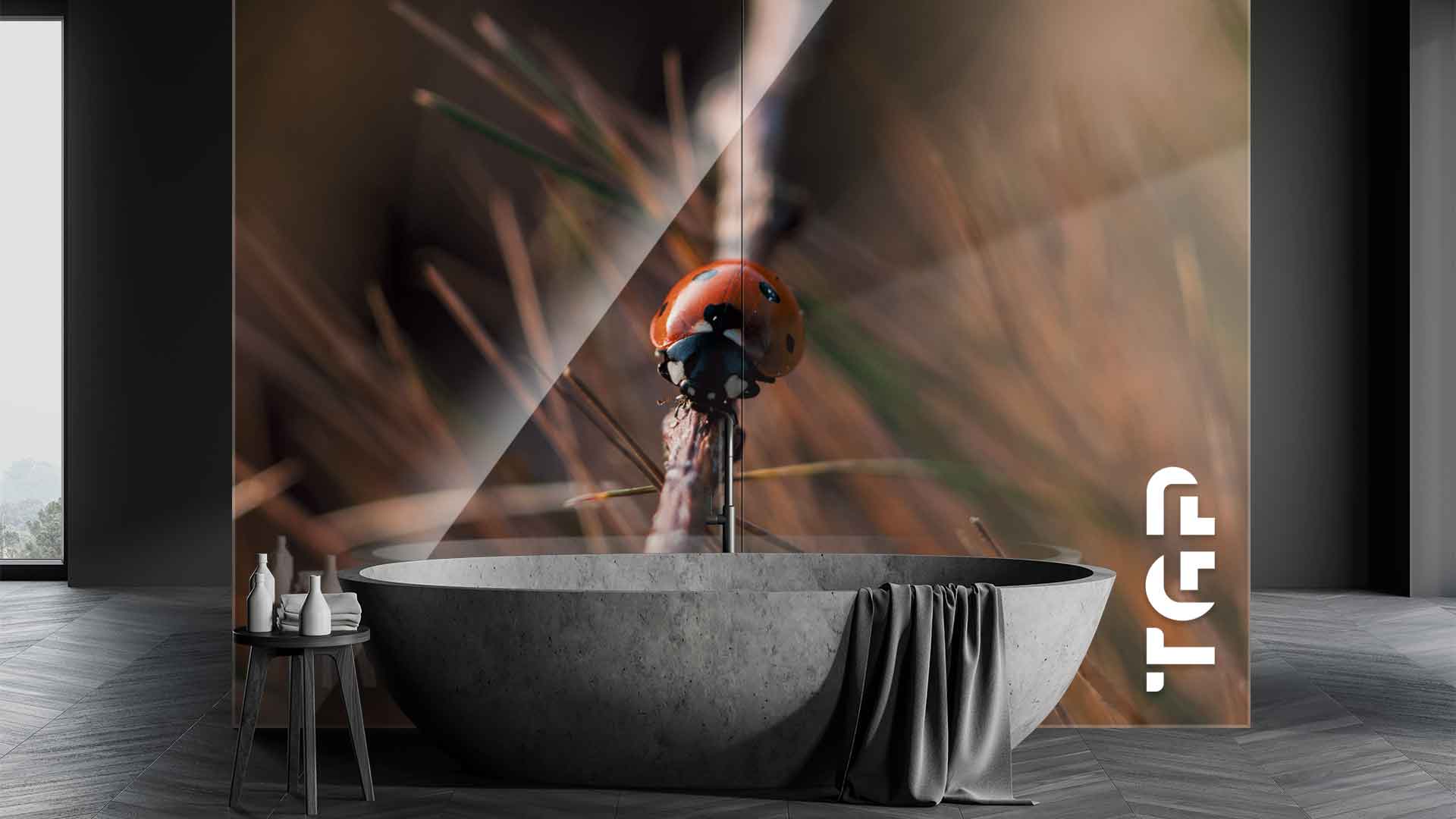 ANM017 placare perete sticla printata baie