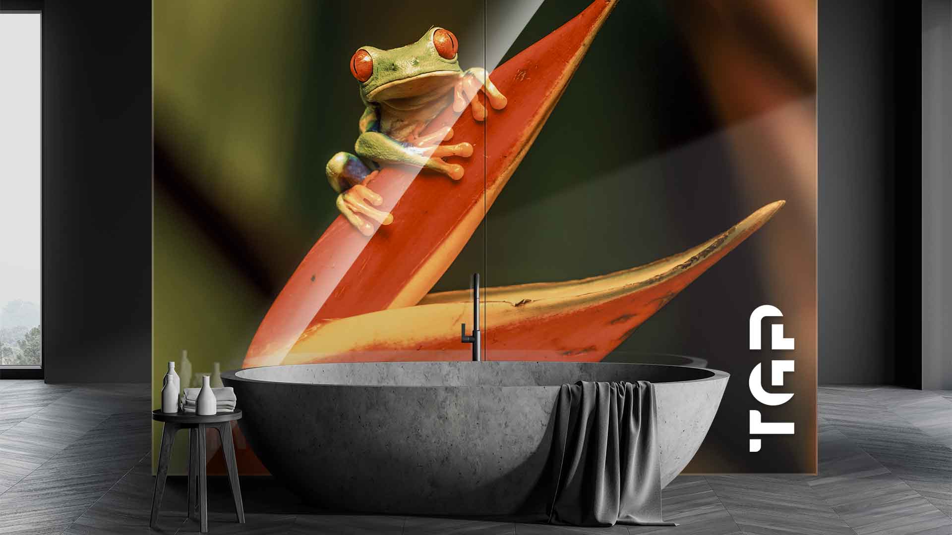 ANM020 placare perete sticla printata baie