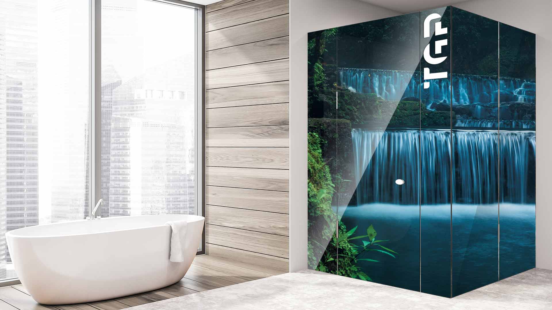 AQA003 cabina dus sticla printata