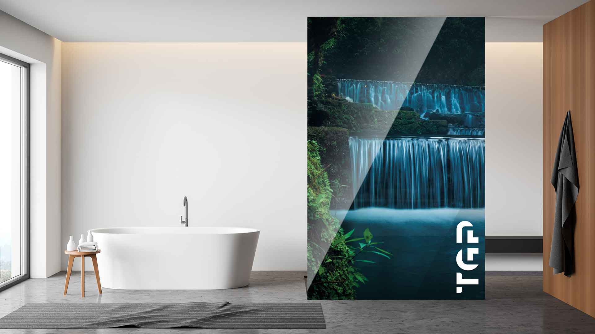 AQA003 Paravan dus sticla printata