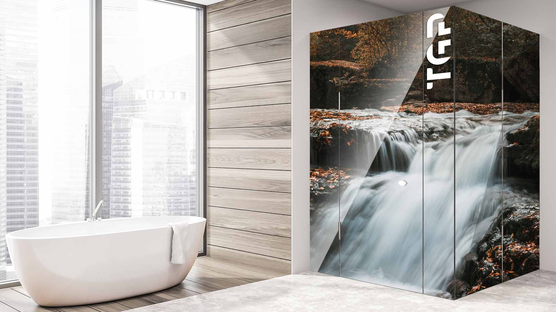 AQA014 cabina dus sticla printata