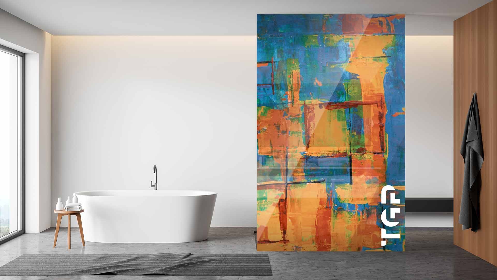 ART001 Paravan dus din sticlă printată