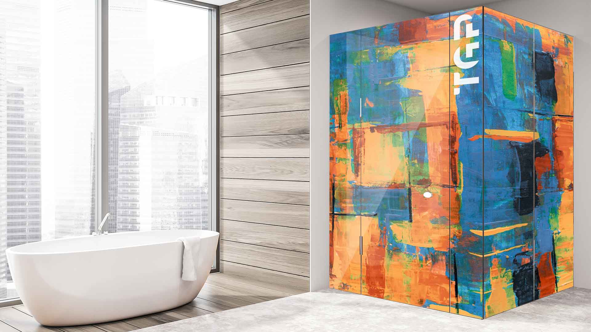 ART001 model sticlă printată baie cabina dus