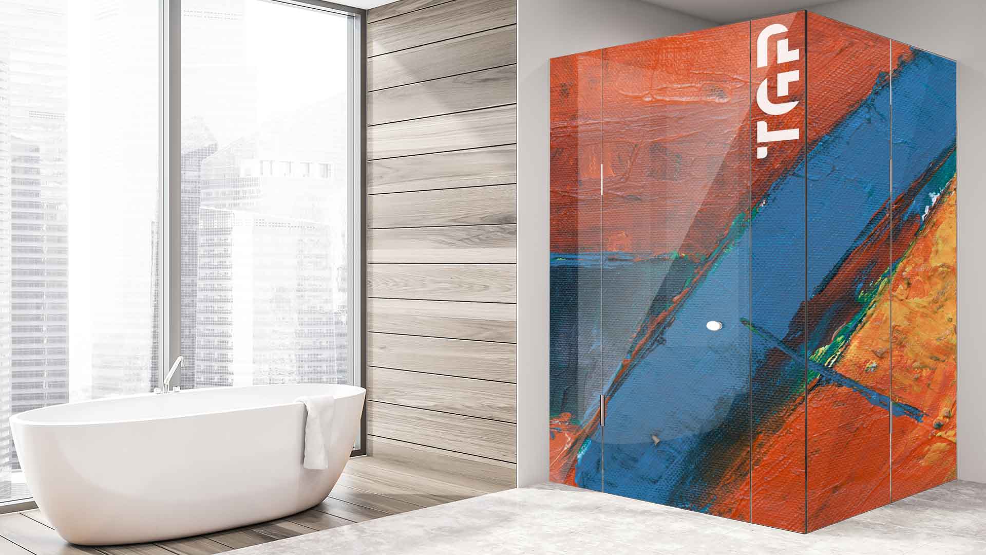 ART003 model sticlă printată baie cabina dus