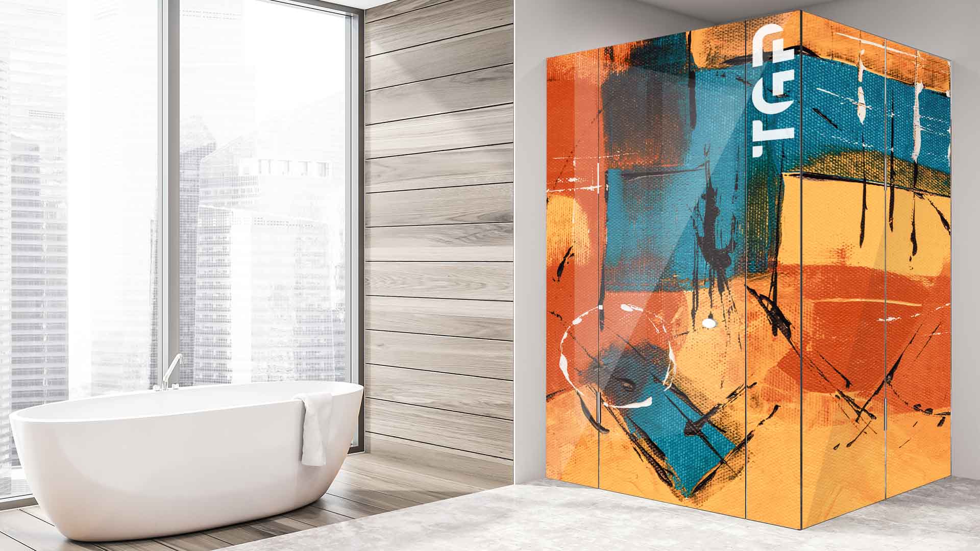 ART004 model sticlă printată baie cabina dus