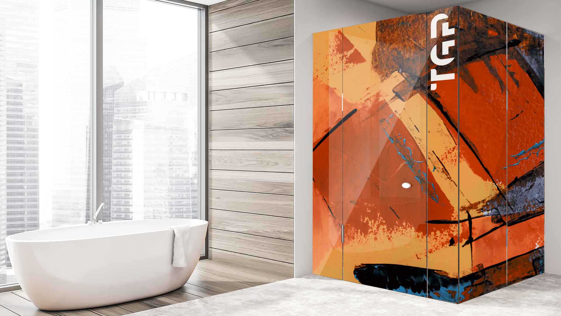 ART005 model sticlă printată baie cabina dus