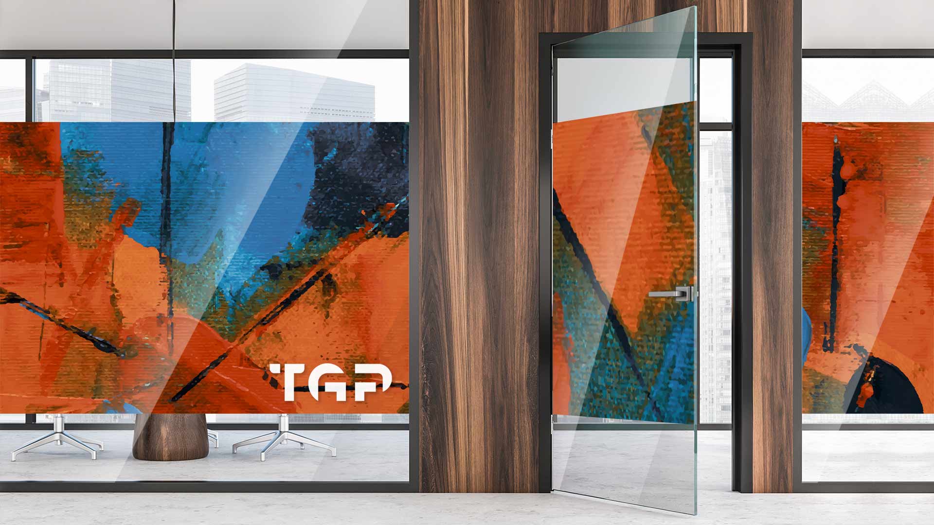 ART009 Partitie sticla printata office