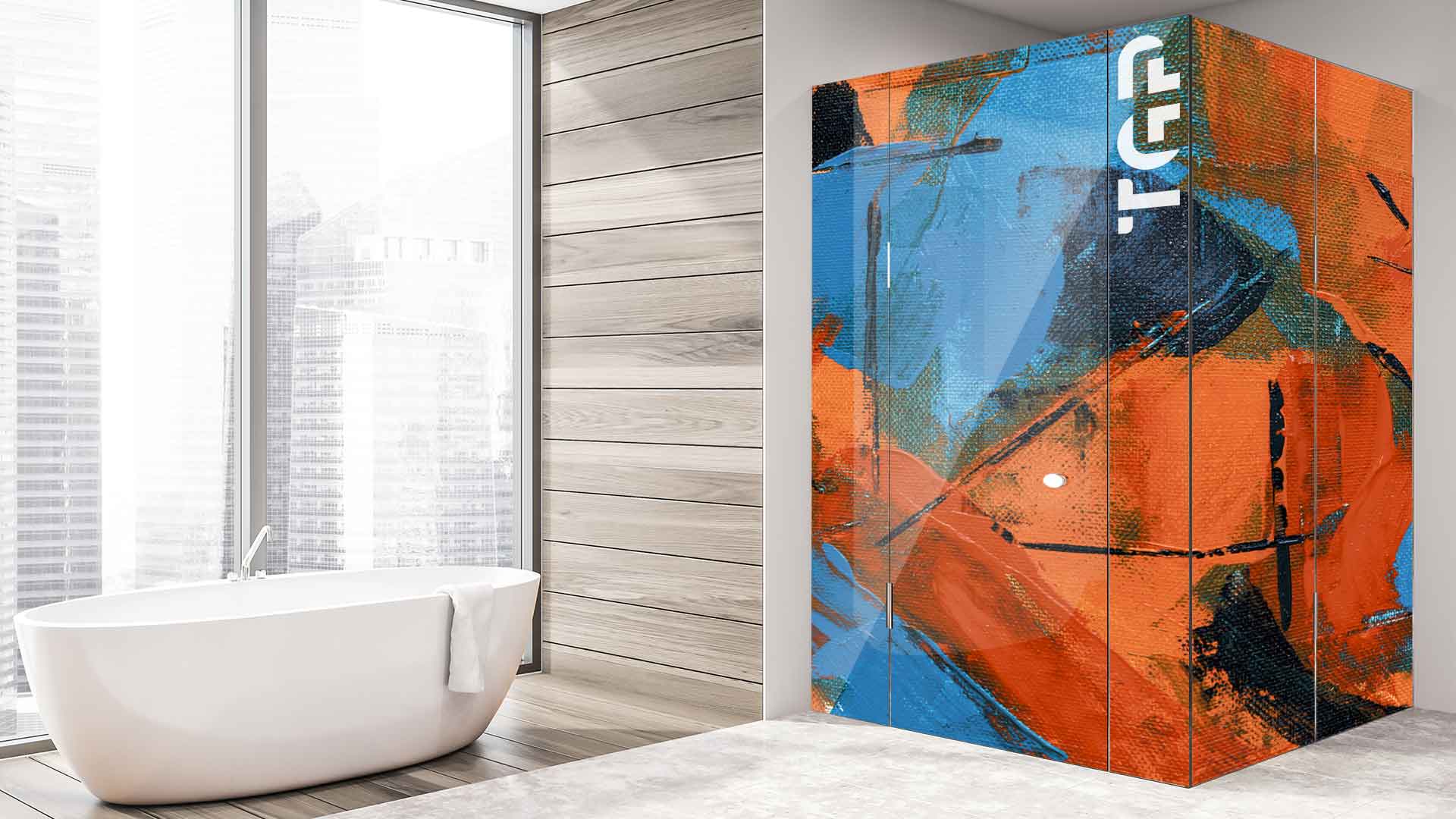 ART009 model sticlă printată baie cabina dus