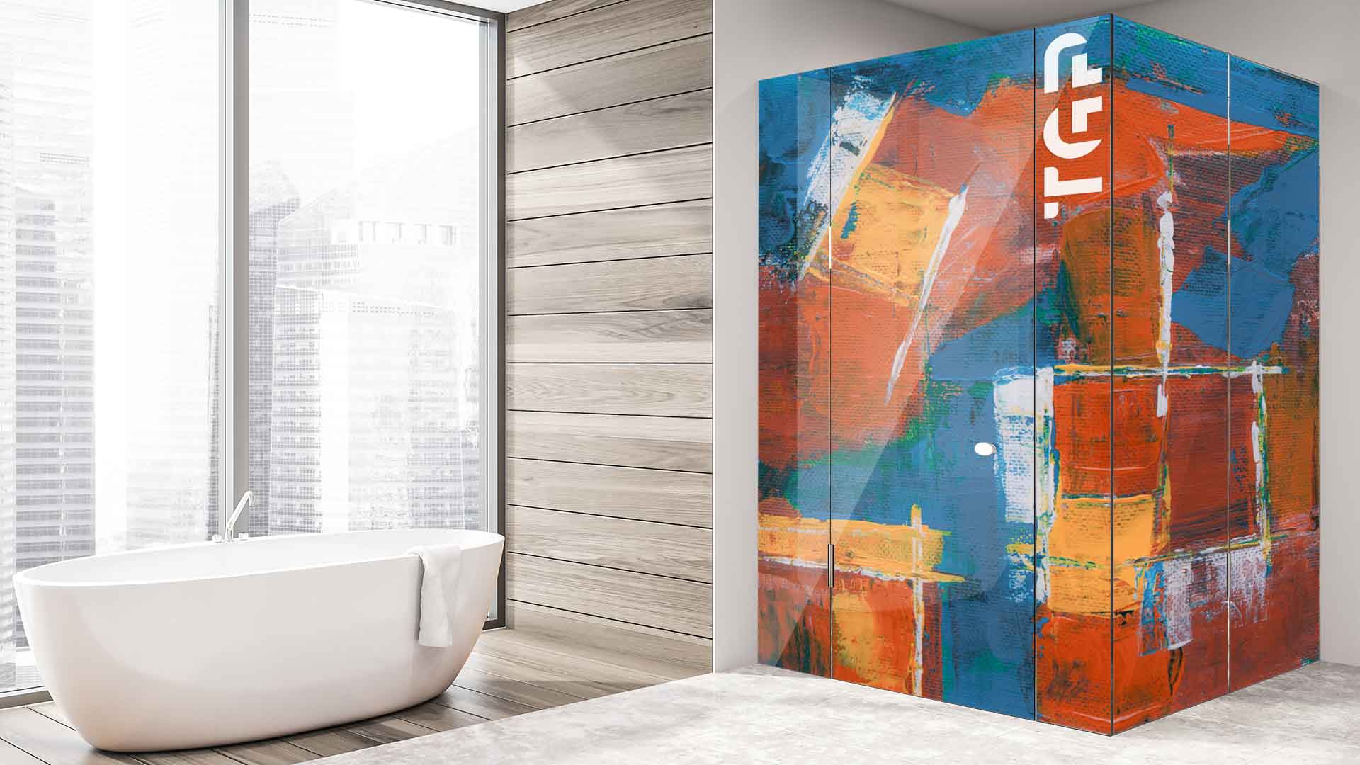 ART010 model sticlă printată baie cabina dus