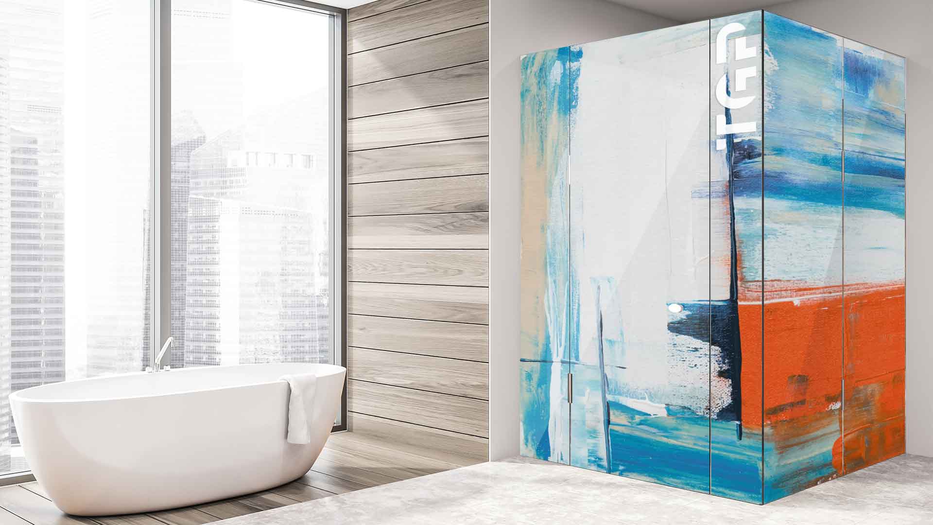 ART011 model sticlă printată baie cabina dus