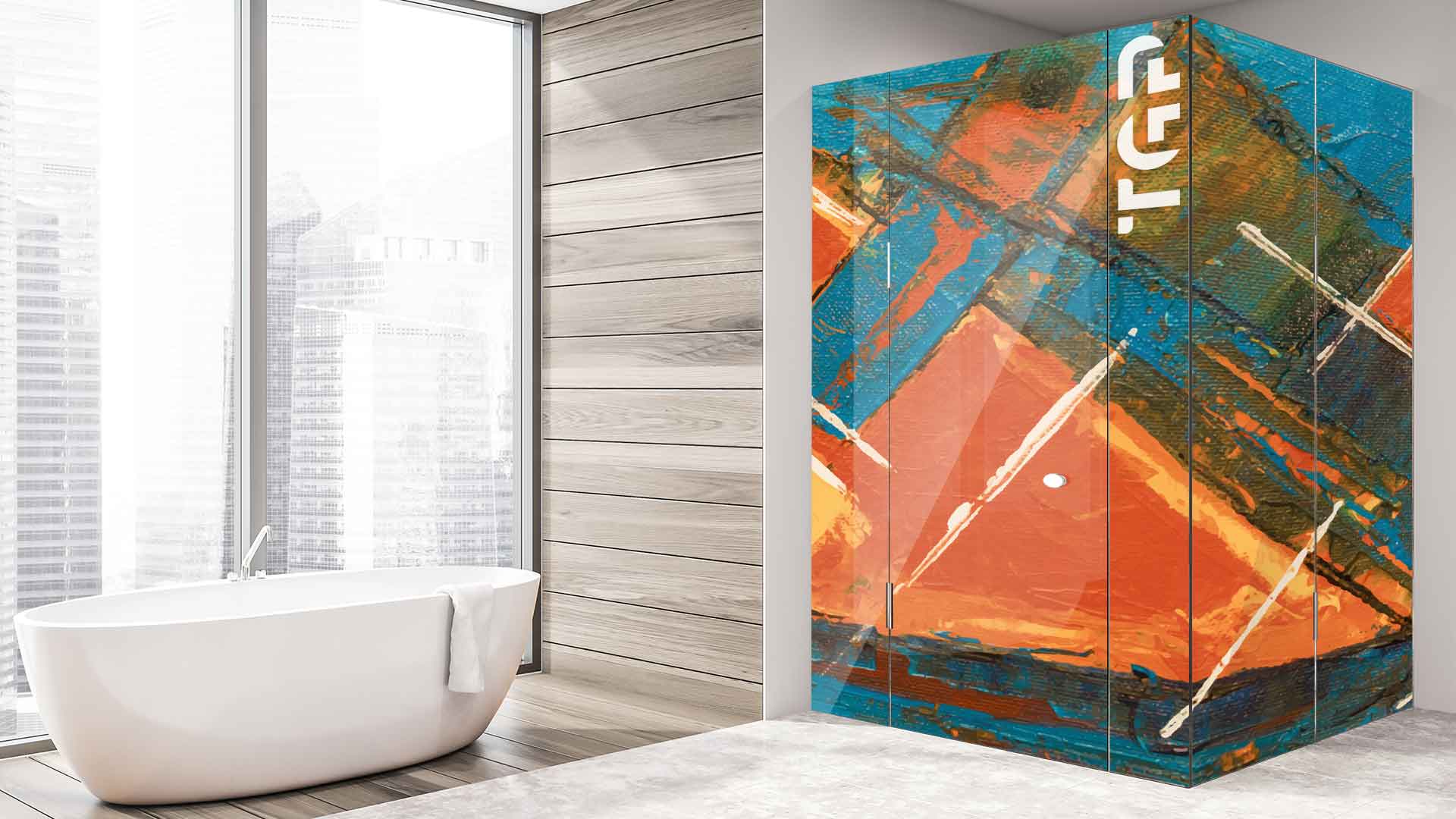 ART014 model sticlă printată baie cabina dus