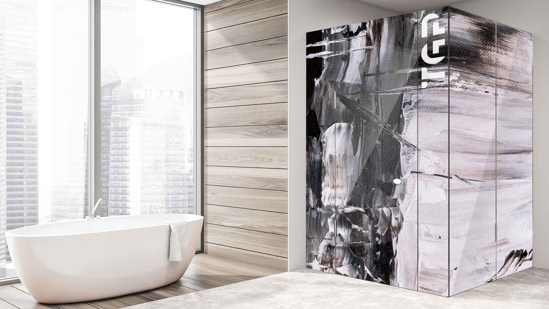 ART020 model sticlă printată baie cabina dus