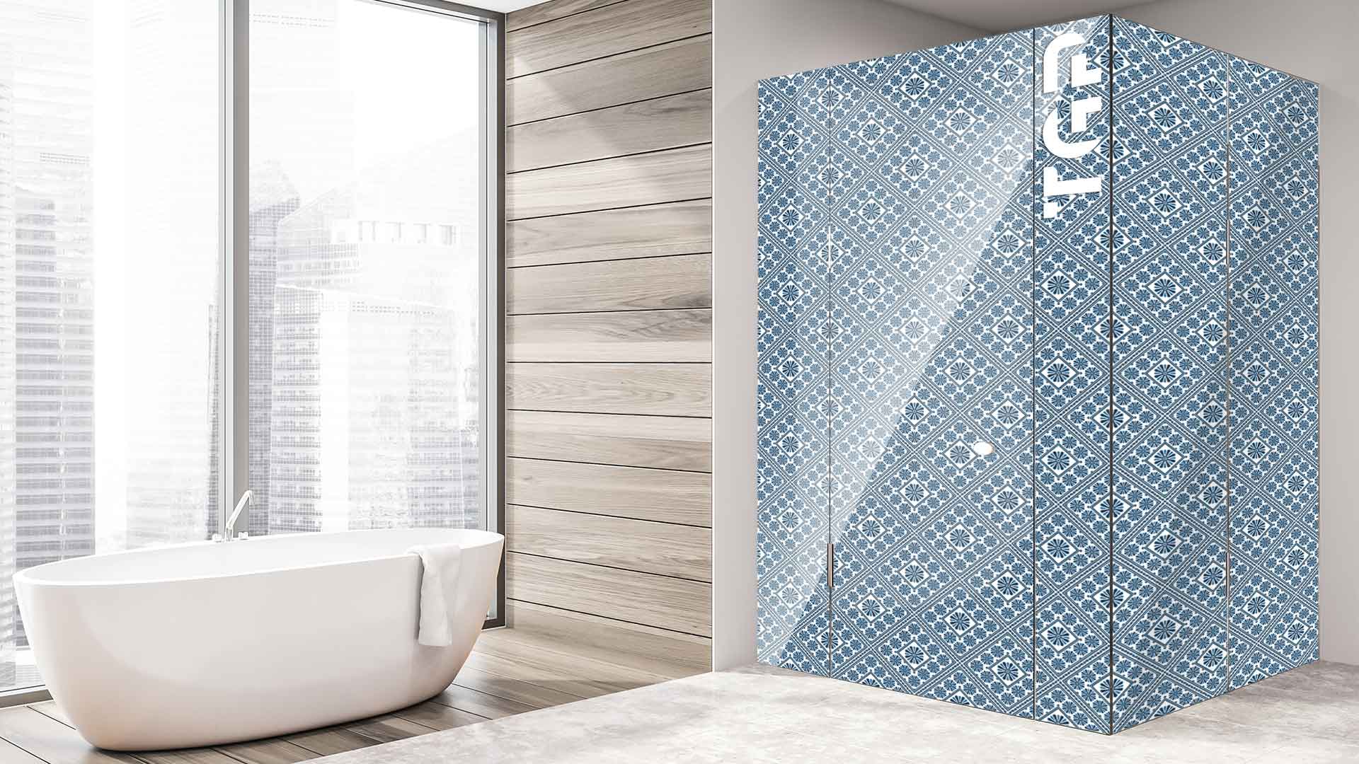 DFT010 cabina dus sticlă printată