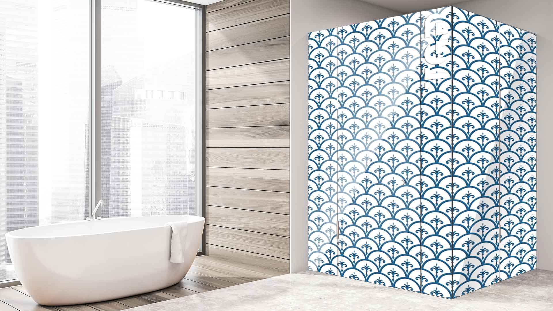 DFT011 cabina dus sticlă printată