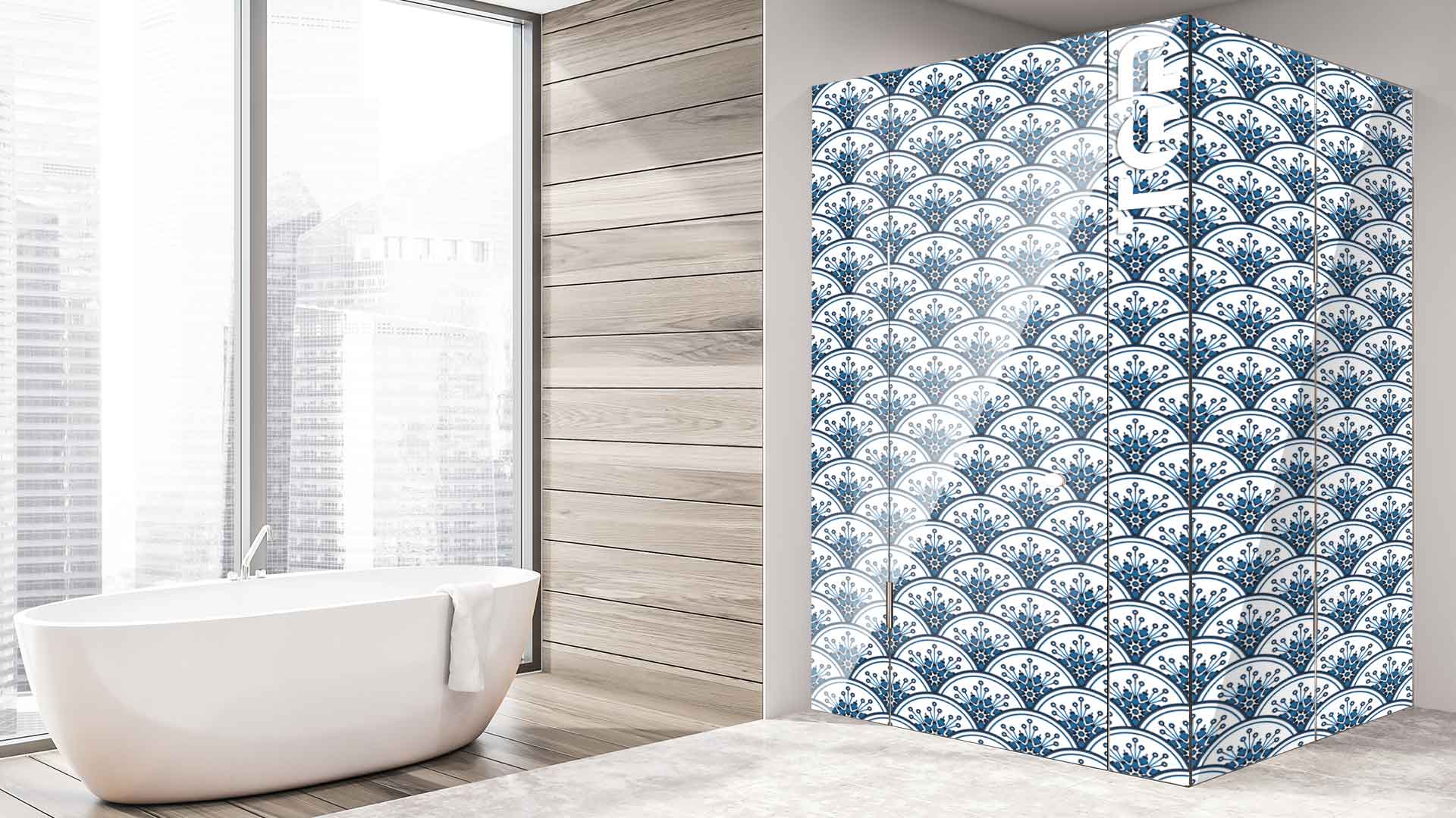 DFT018 cabina dus sticlă printată