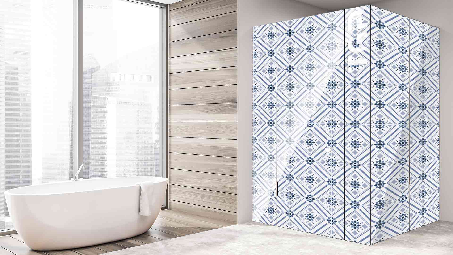 DFT028 cabina dus sticlă printată