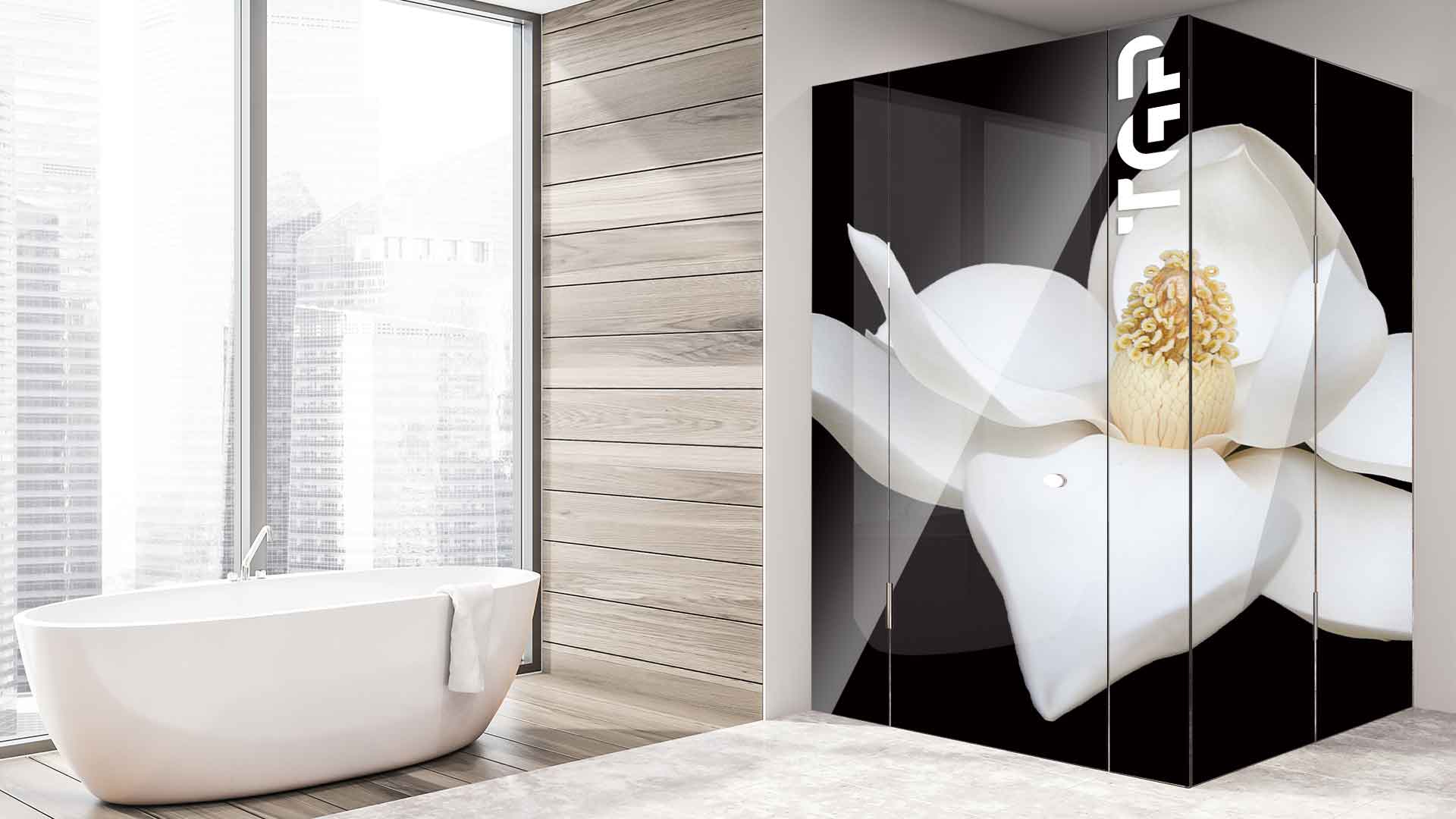 FLW001 cabina dus sticlă printată