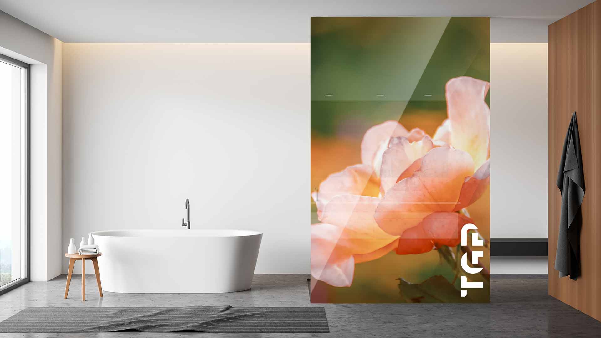 FLW002 Paravan dus din sticlă printată