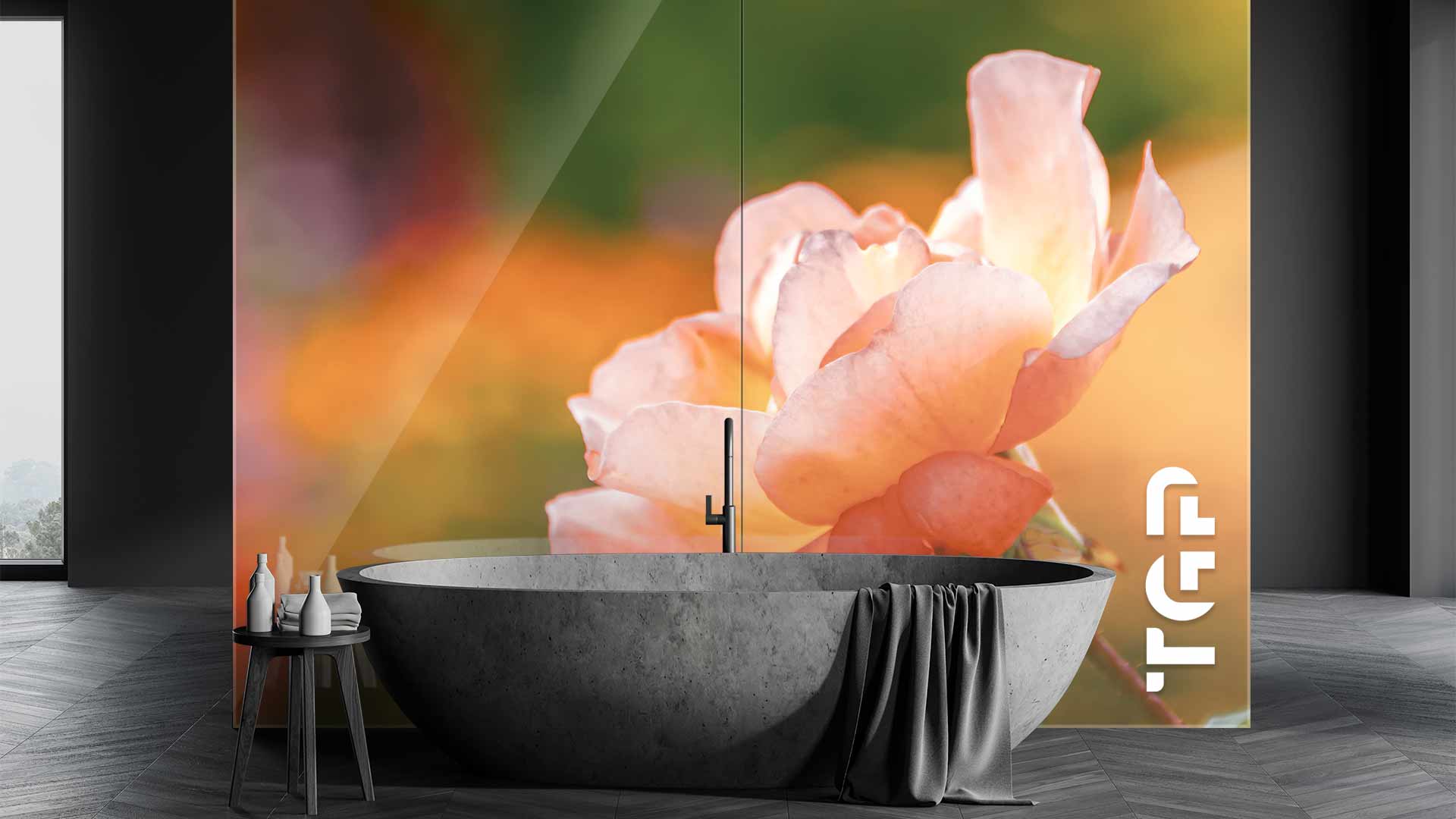 FLR002 sticlă printată baie placare perete