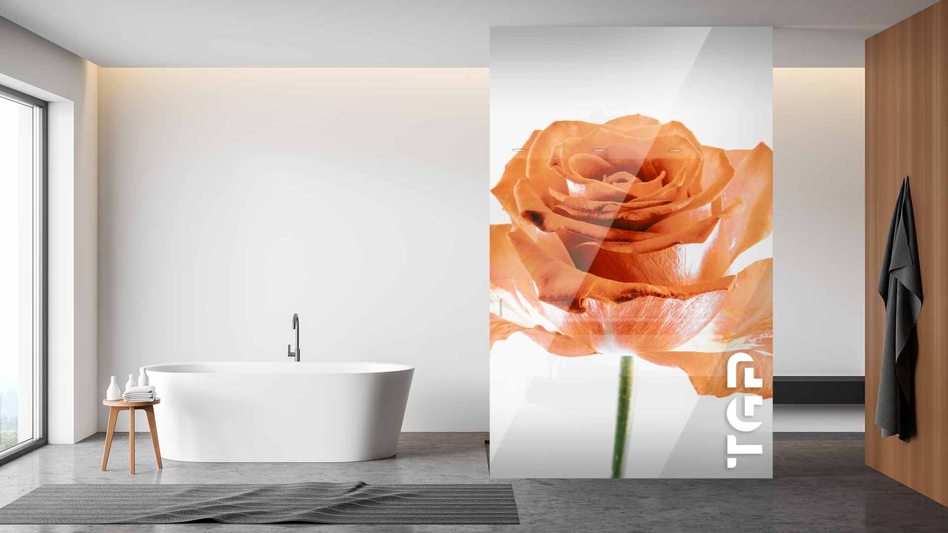 FLW003 Paravan dus din sticlă printată