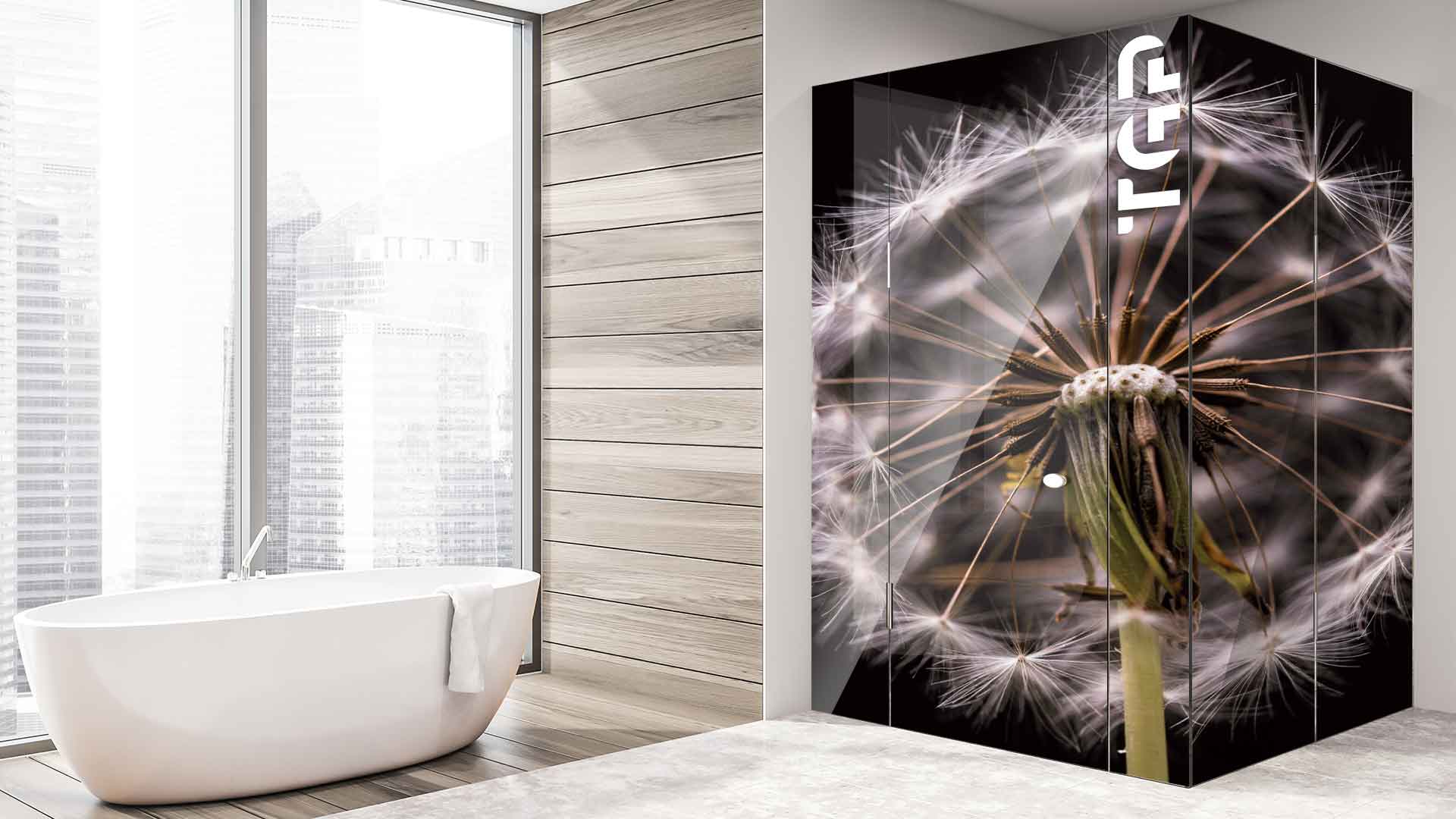 FLW004 cabina dus sticlă printată