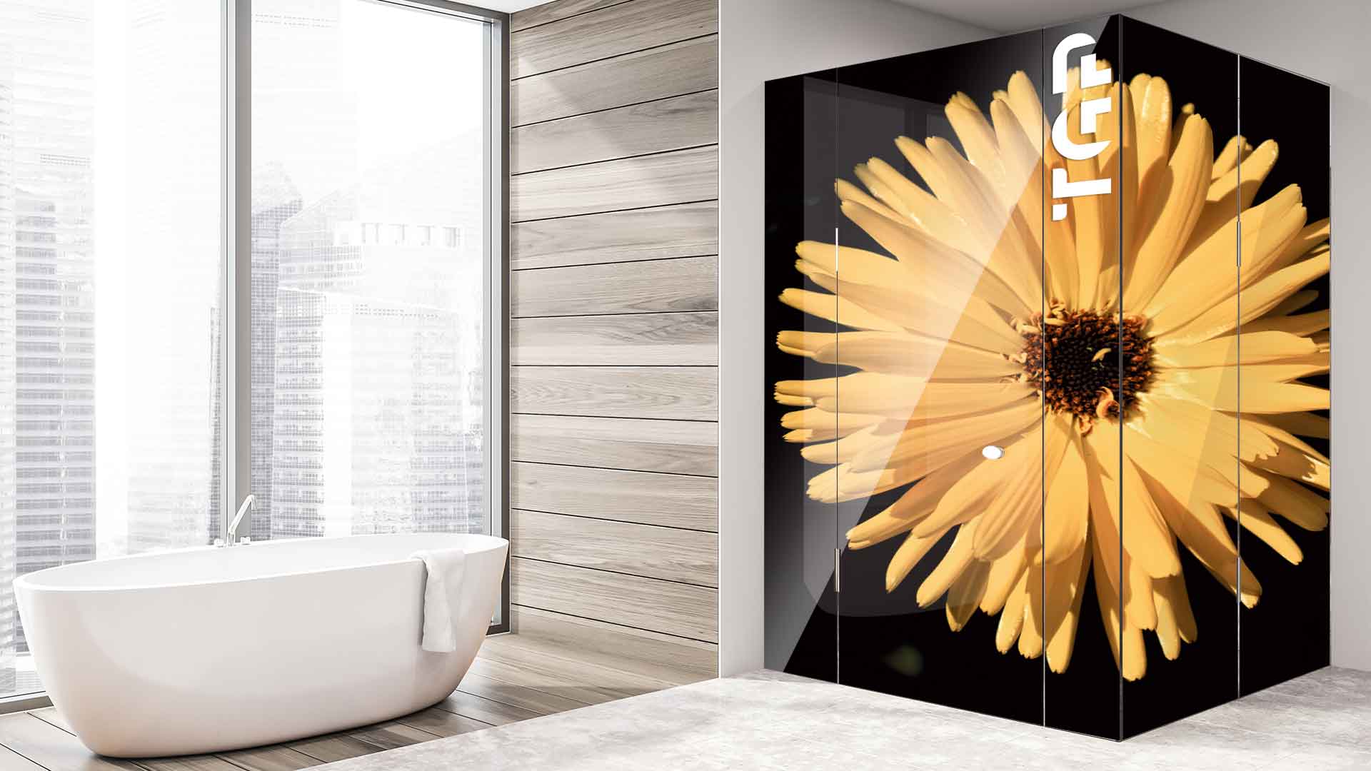 FLW007 cabina dus sticlă printată