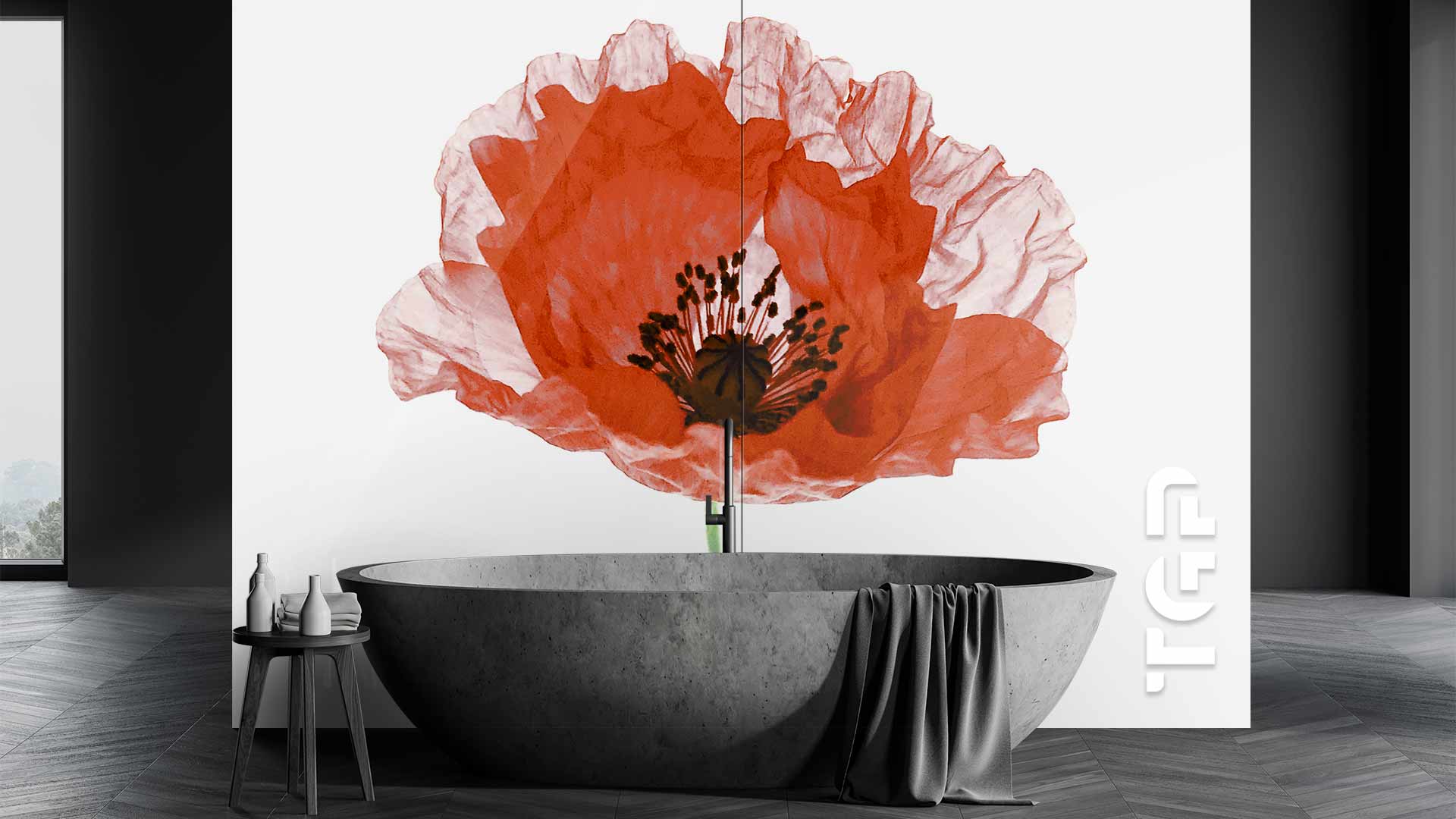 FLR008 sticlă printată baie placare perete FLR008 sticlă printată baie placare perete