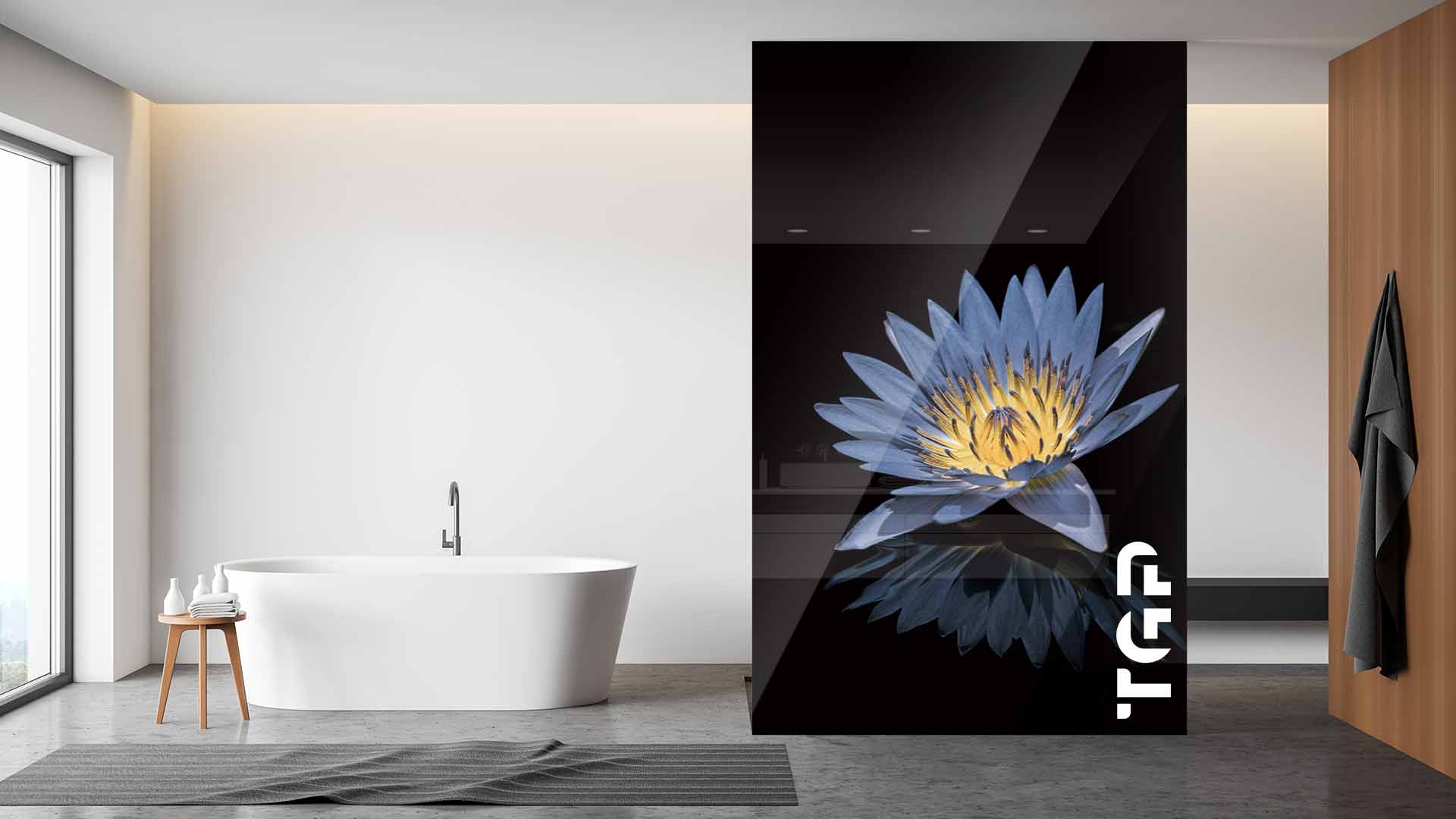 FLW009 Paravan dus din sticlă printată