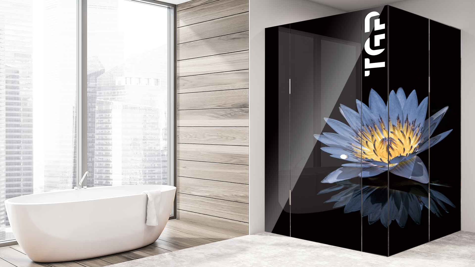 FLW009 cabina dus sticlă printată