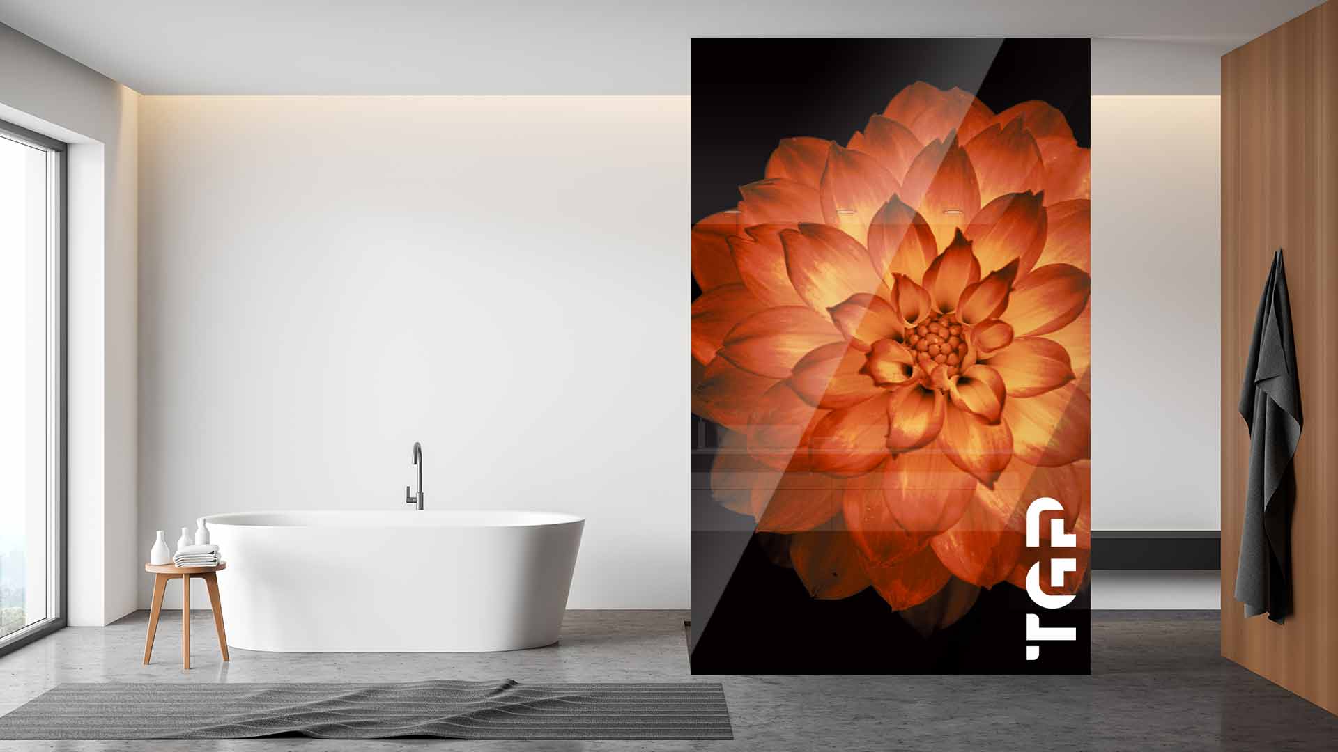 FLW010 Paravan dus din sticlă printată