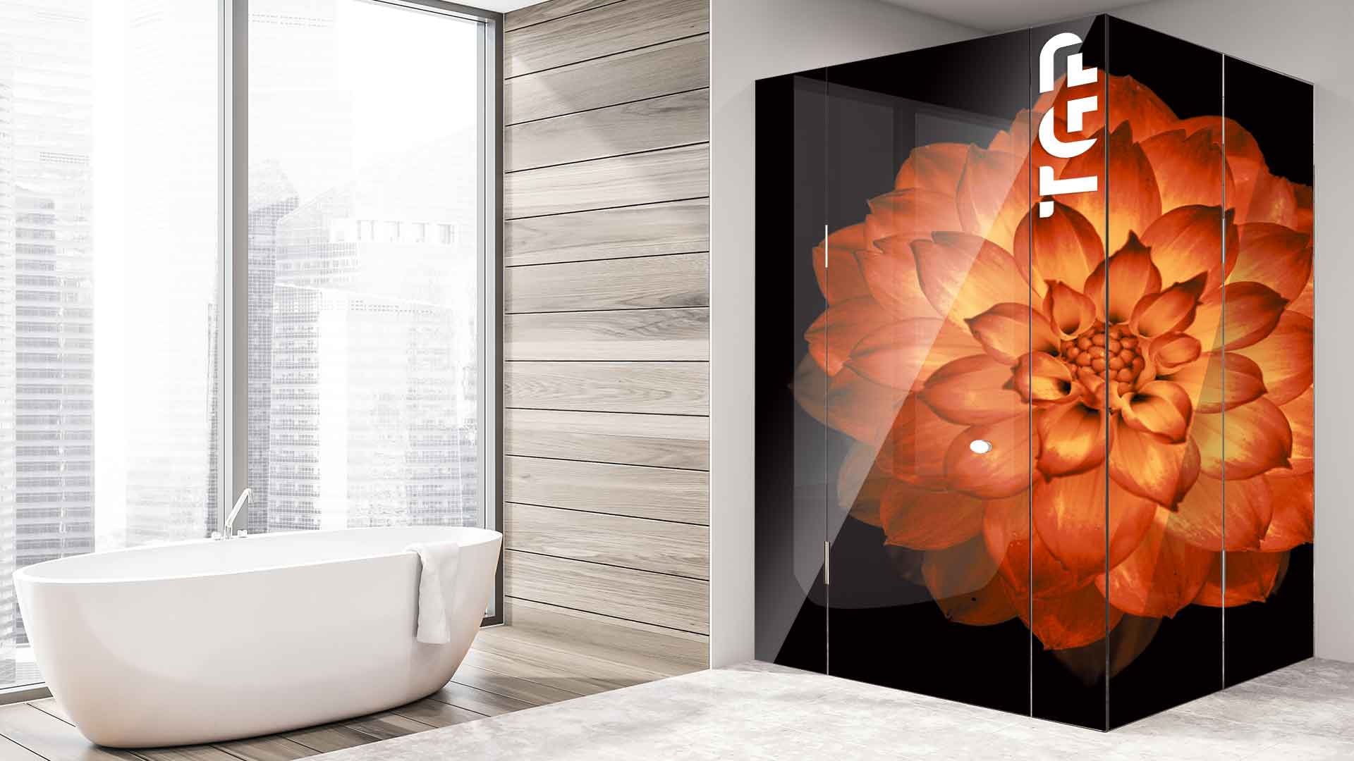 FLW010 cabina dus sticlă printată