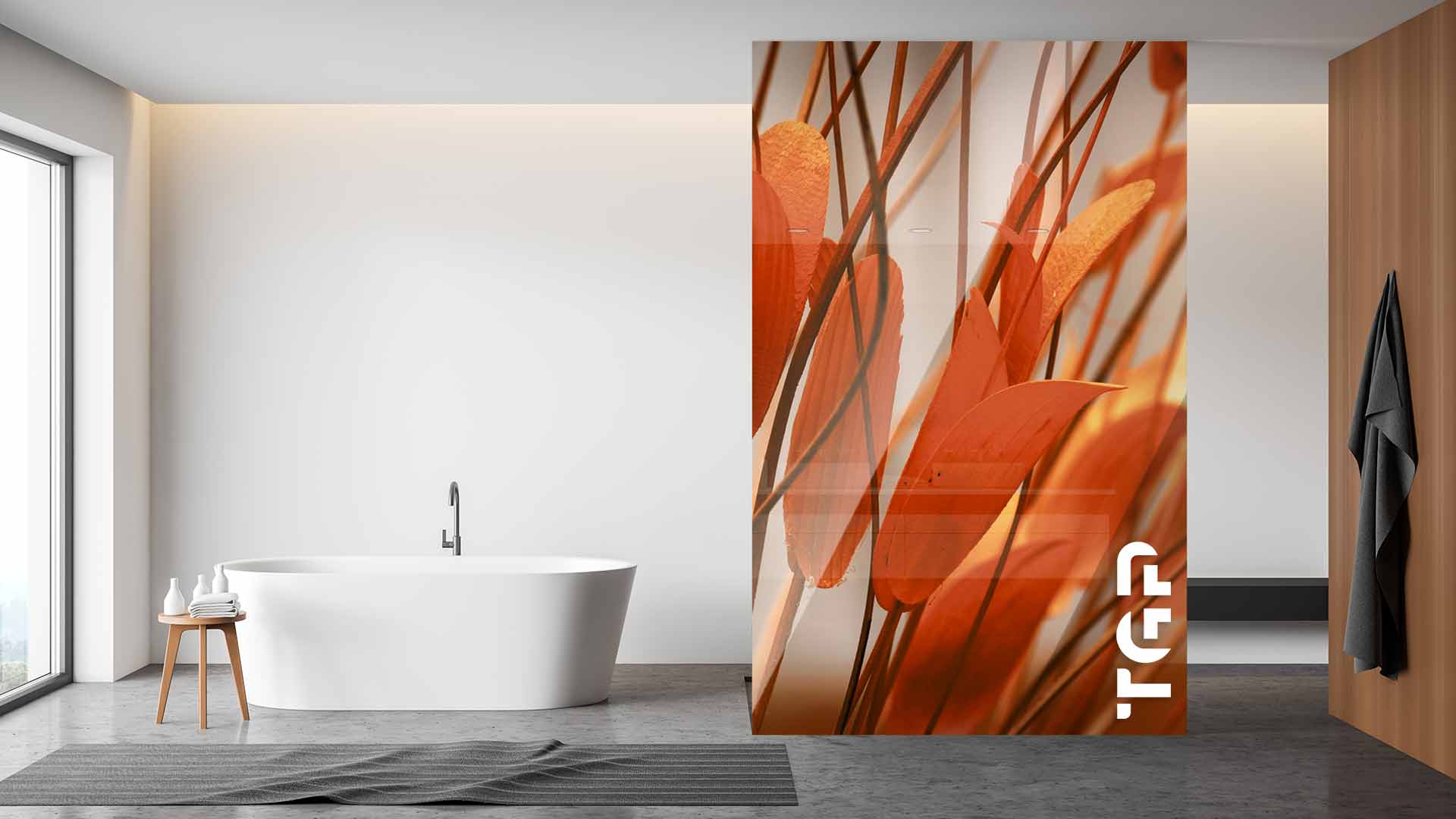 FLW011 Paravan dus din sticlă printată