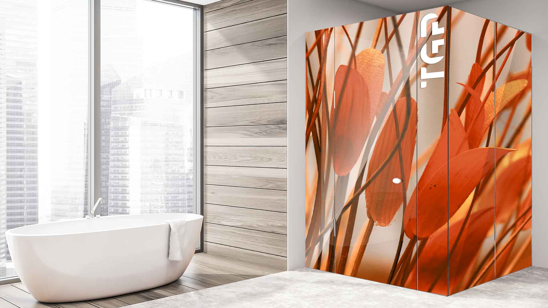 FLW011 cabina dus sticlă printată