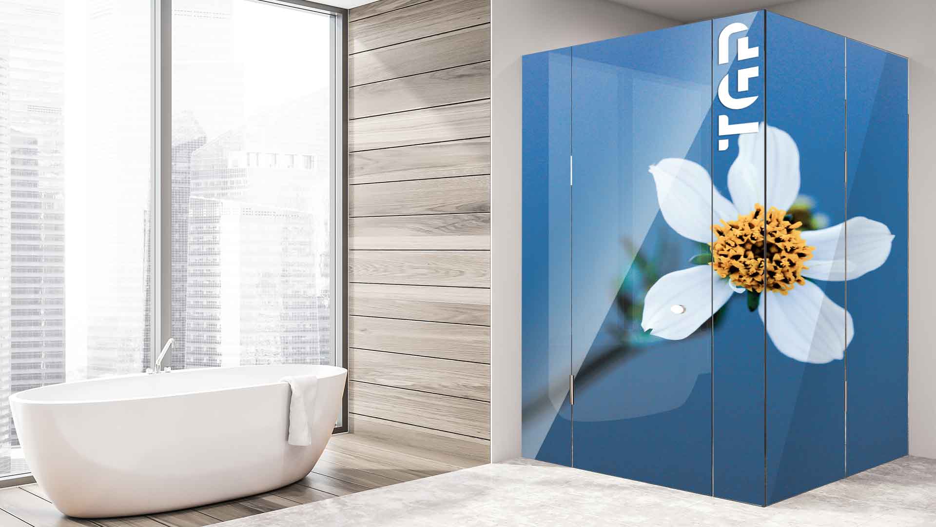 FLW012 cabina dus sticlă printată