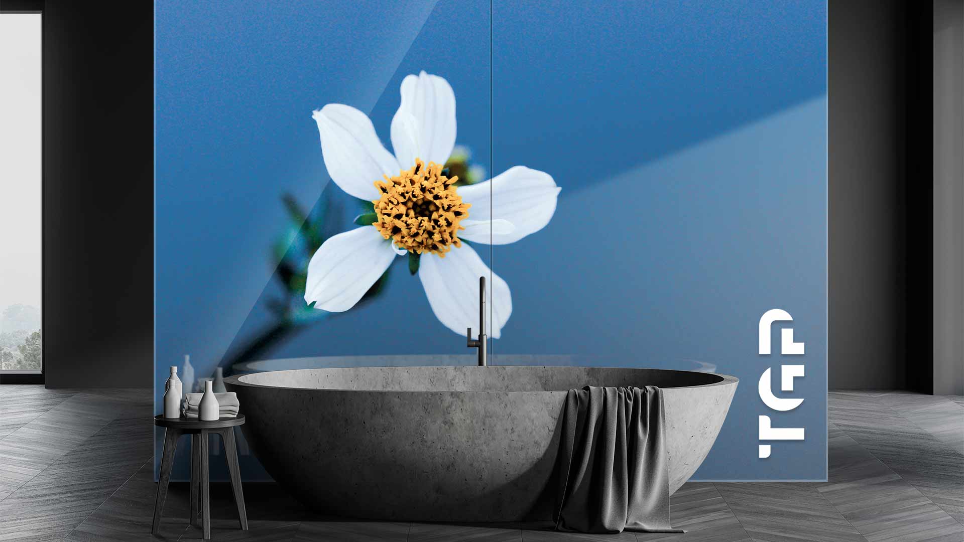 FLR012 sticlă printată baie placare perete FLR012 sticlă printată baie placare perete