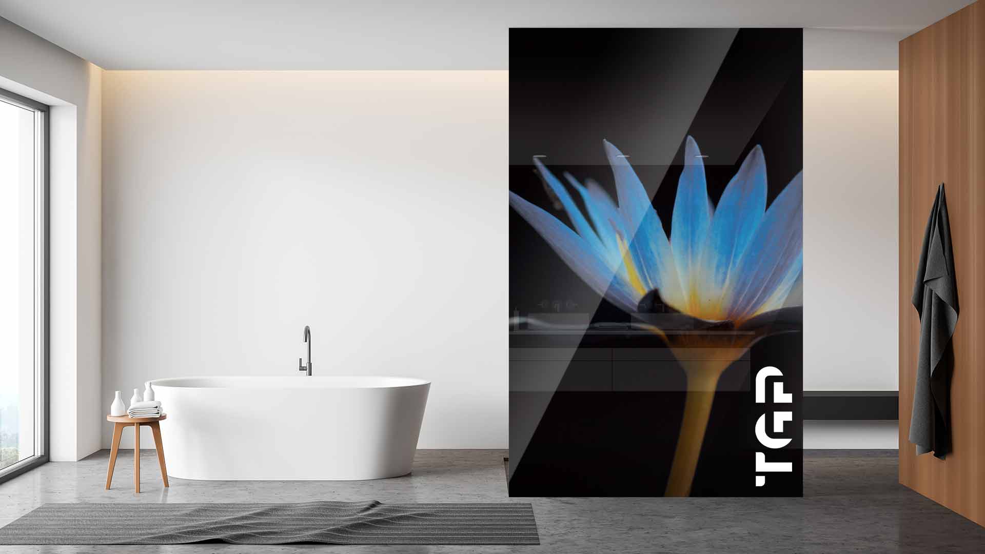 FLW013 Paravan dus din sticlă printată