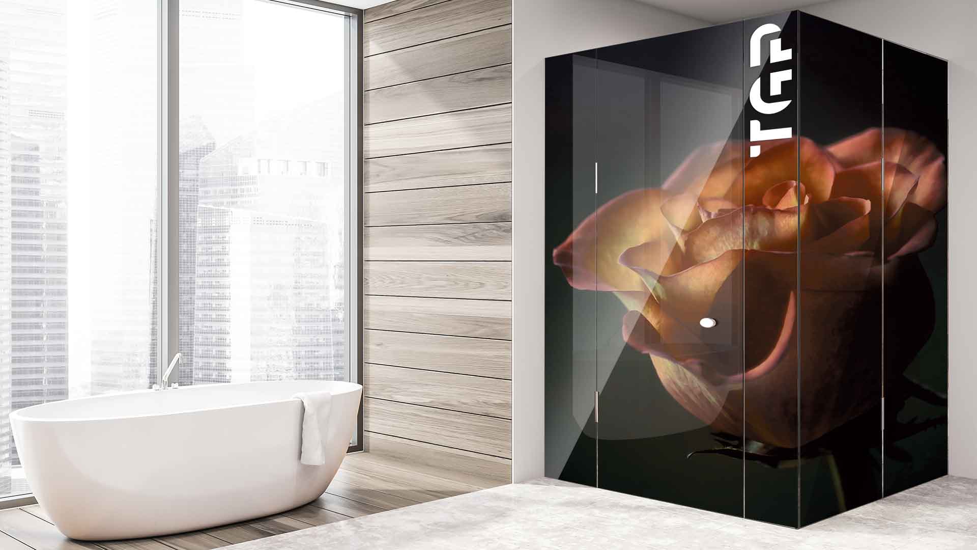 FLW015 cabina dus sticlă printată