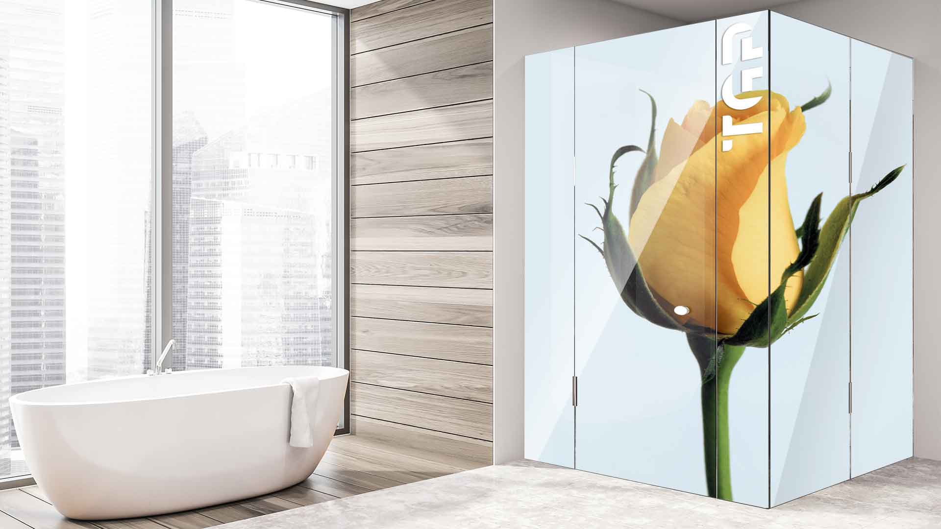 FLW017 cabina dus sticlă printată