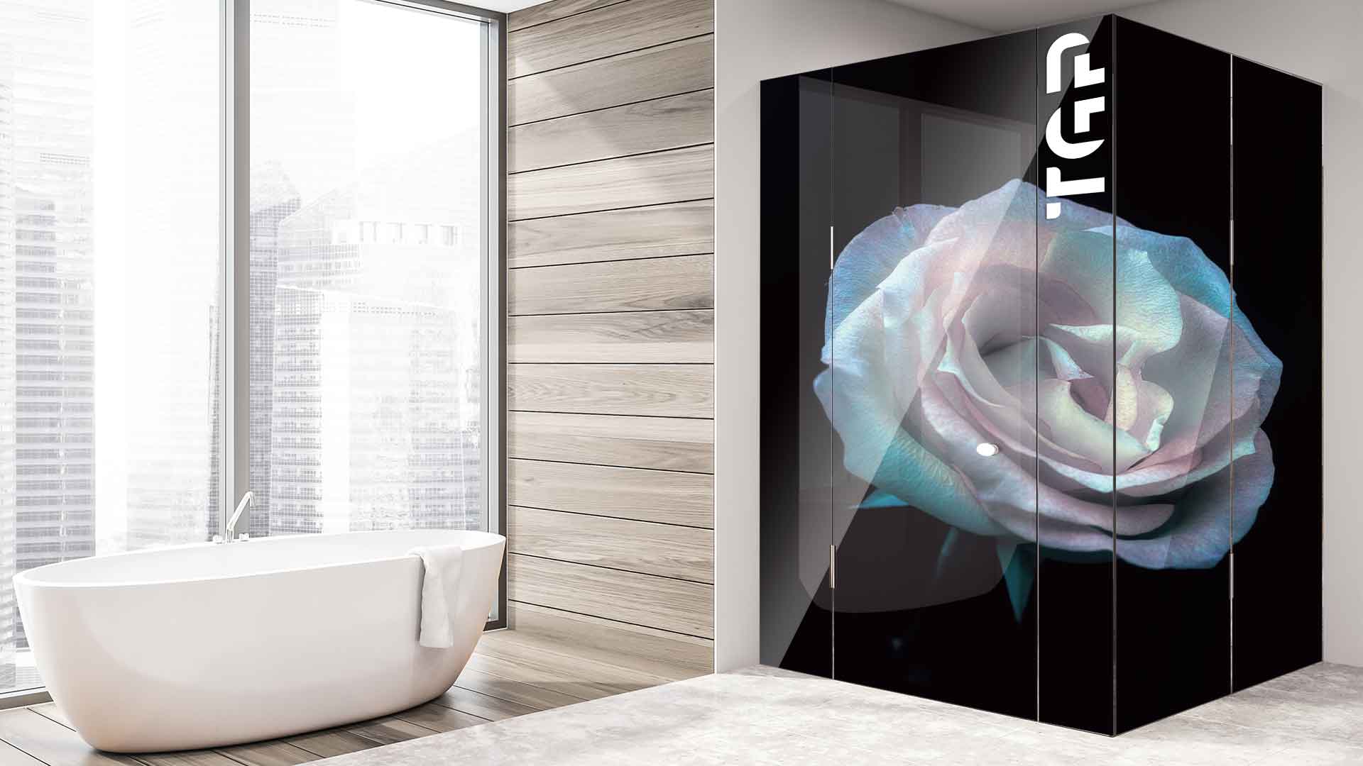 FLW018 cabina dus sticlă printată