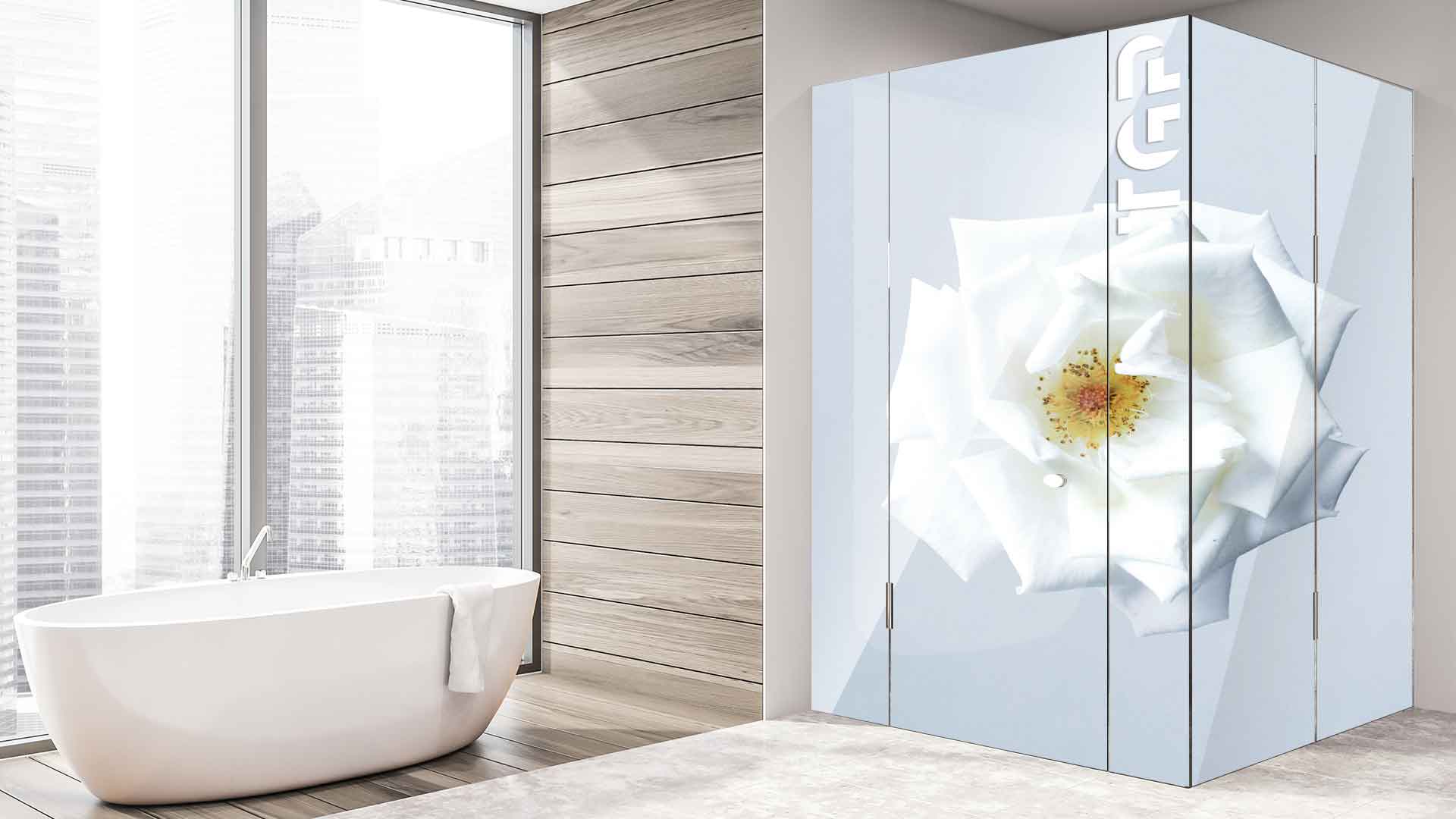 FLW019 cabina dus sticlă printată