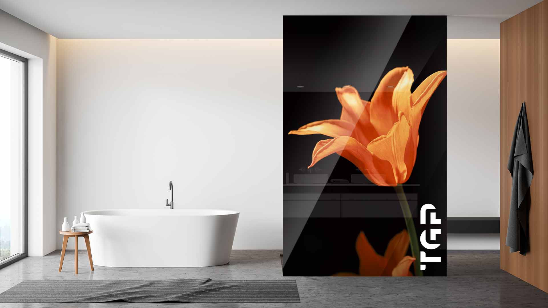 FLW020 Paravan dus din sticlă printată