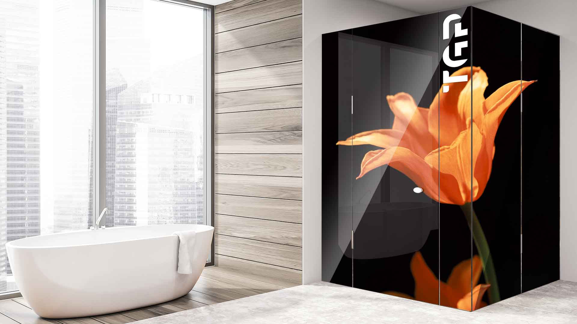 FLW020 cabina dus sticlă printată