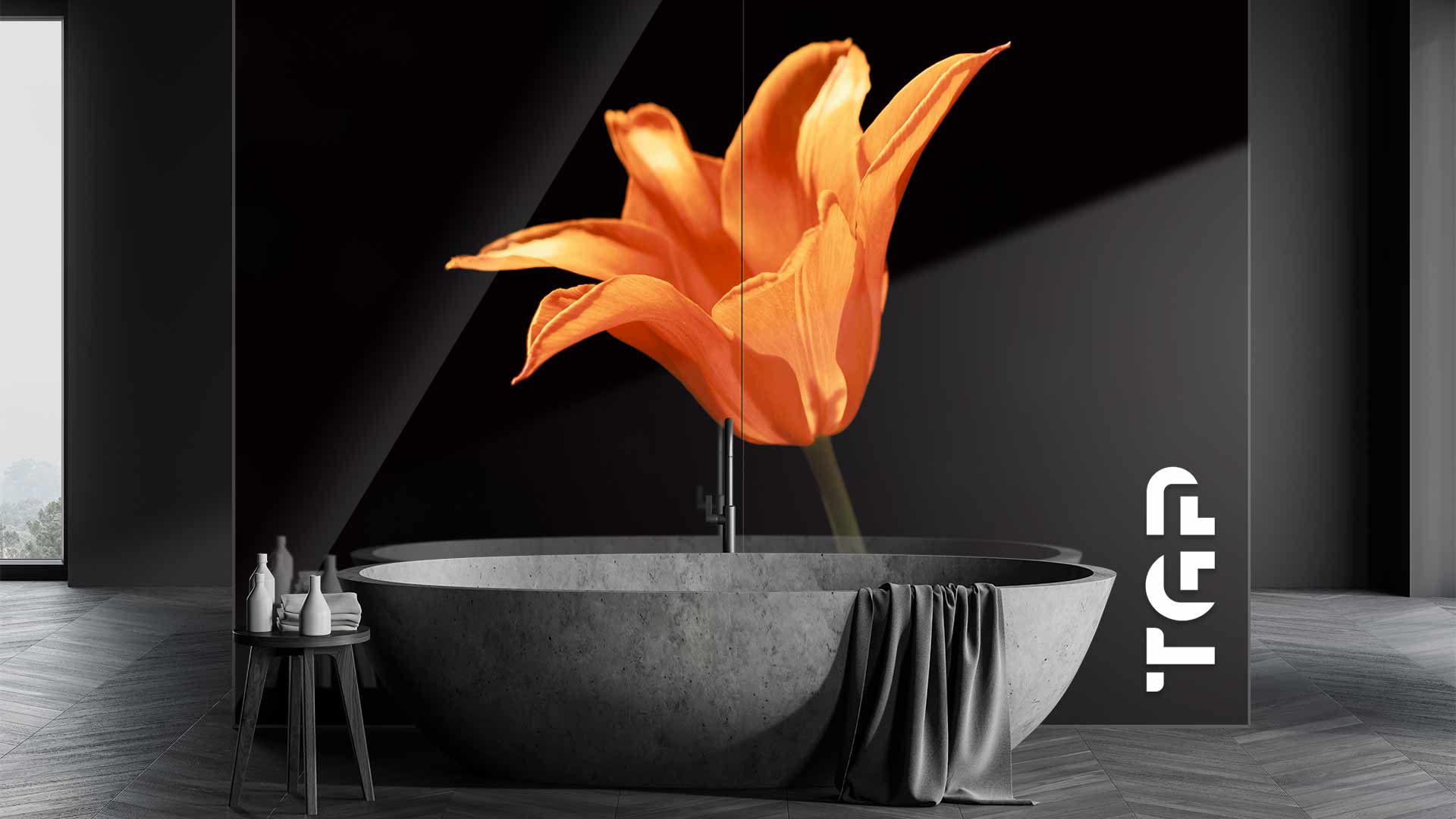 FLR020 sticlă printată baie placare perete FLR020 sticlă printată baie placare perete