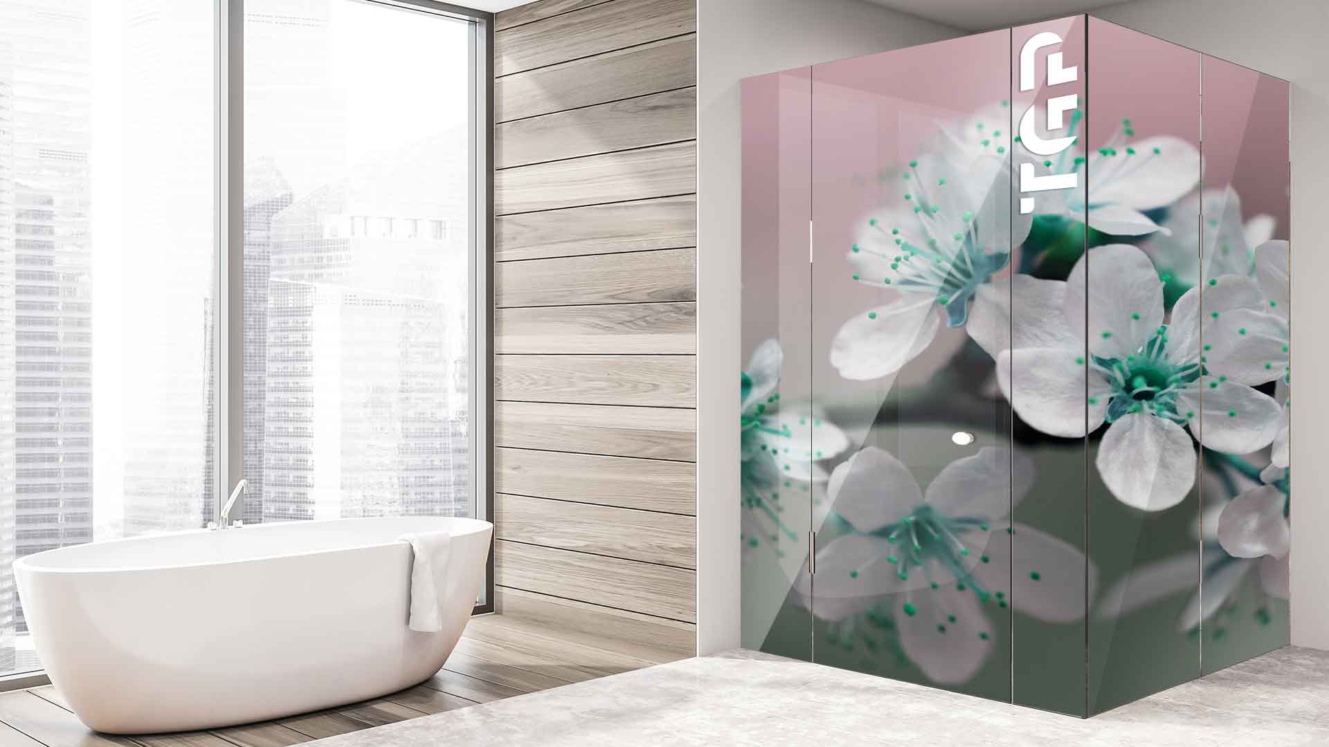 FLW021 cabina dus sticlă printată