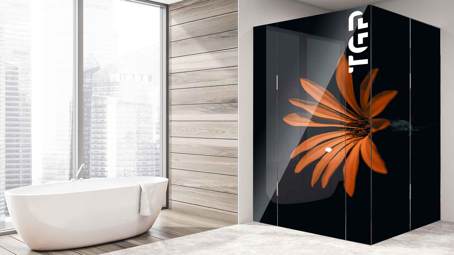 FLW022 cabina dus sticlă printată