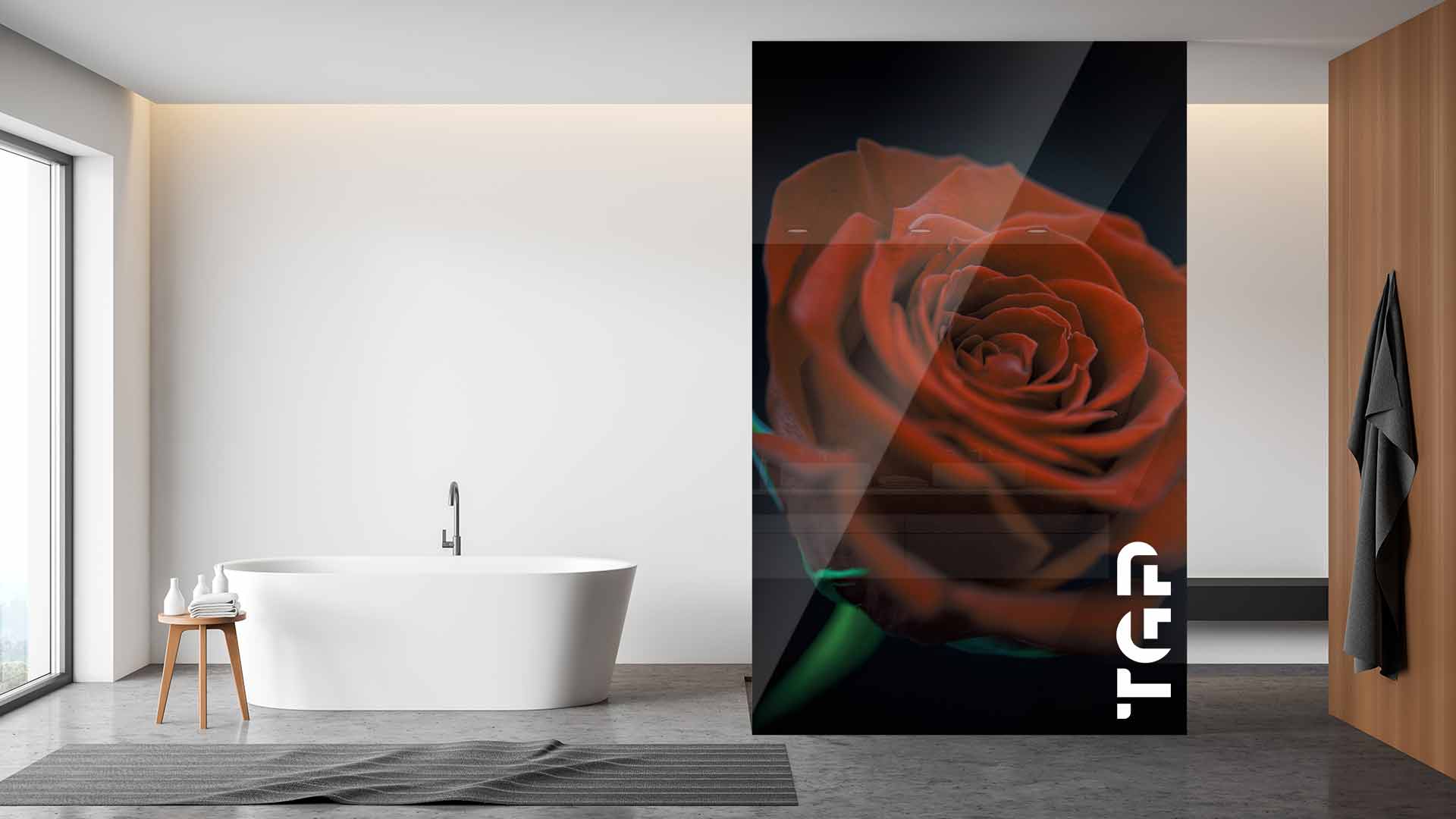 FLW023 Paravan dus din sticlă printată