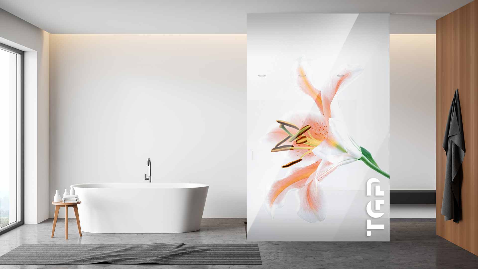 FLW024 Paravan dus din sticlă printată